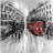 street with bus - 32"x32" art on canvas