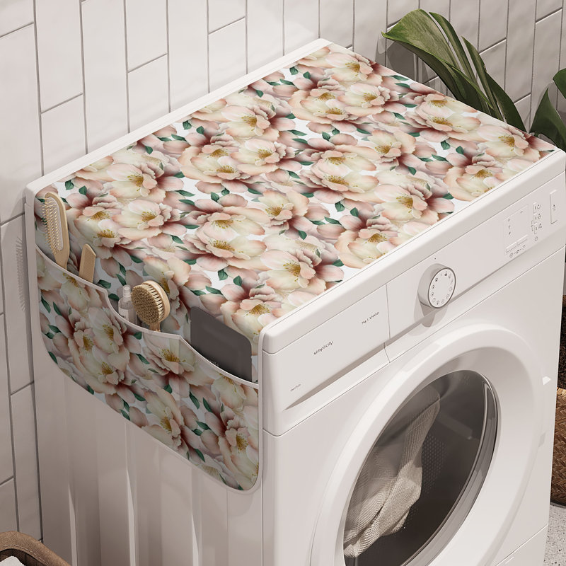 East Urban Home Spring Washing Machine Organizer Pack of 2 47" x 18.5" Reseda Green Blush Grey