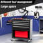 Coffre à outils roulant en acier 4 - Construction pour garages, entrepôts, ateliers, ateliers de réparation noir avec armoire à 4 roues