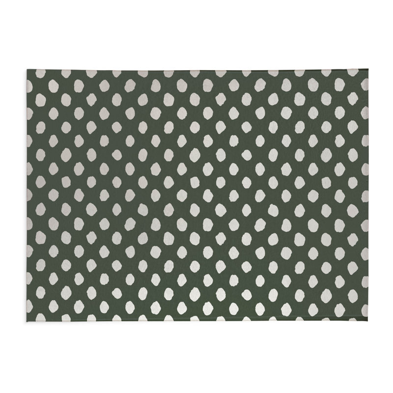 Large Dot Kids Play Mat, Rectangle 36" x 60", Chimichurri/Green