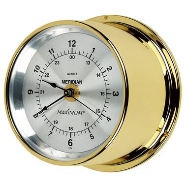 Solid Brass Nautical Tide Clock Marine Weather Instrument