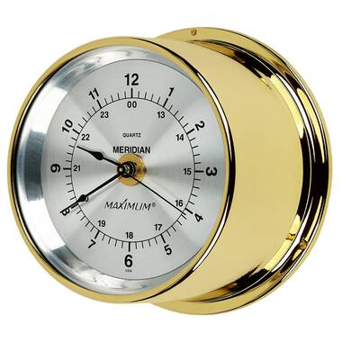 Weather Station Barometer Clock Hygrometer Thermometer Solid Wood and Brass  