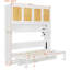 Twin Size Murphy Bed with Top Cabinet,Space Saving Foldable Bed with Light & USB,White-590972621