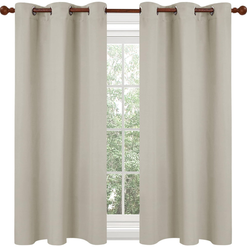 Panneaux de rideaux obscurcissants et isolants avec œillets (ensemble de 4), Beige clair, L 52 po x L 45 po