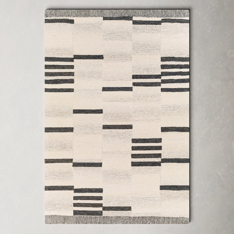 Uptown Hand Tufted Wool Cream/Black Rug & Reviews