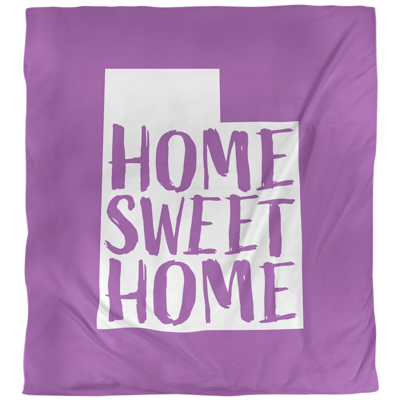 Housse de couette réversible simple à la maison en utah doux, Housse de couette pour grand lit, Violet, Microfibre
