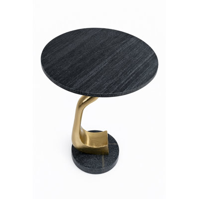 Black Marble Sculptural Accent Table