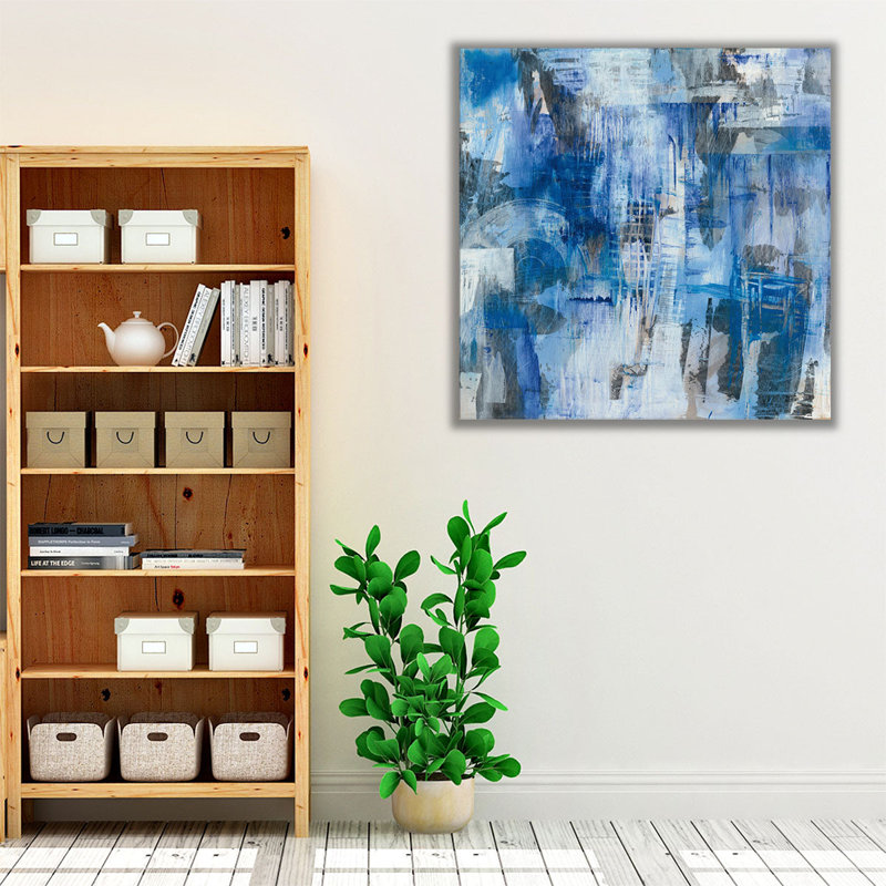 Bleu industriel - reproduction d'art sur toile, H 12 po x l 12 po