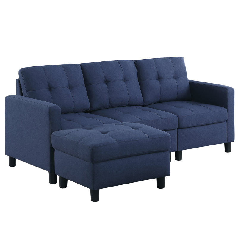 Kentrell Modular Sofa With Ottoman, Blue, 34.65" H x 101" W x 31.5" D