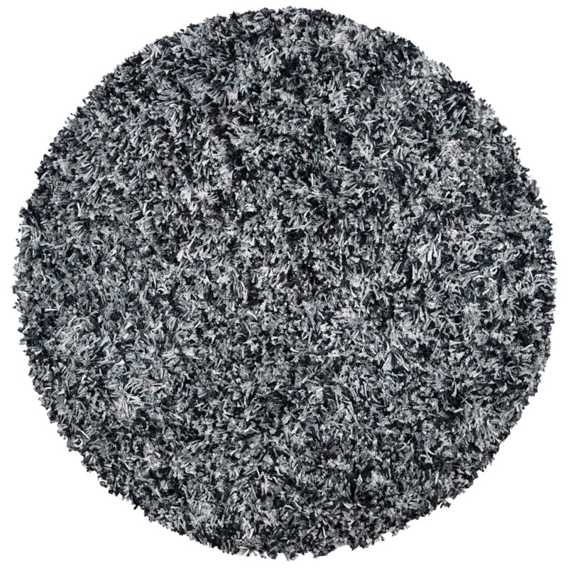 Traynor Shag Hand Loomed Performance Solid Color Rug, Round 6'