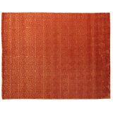 Metro-Velvet Geometric Area Rug in Rust
