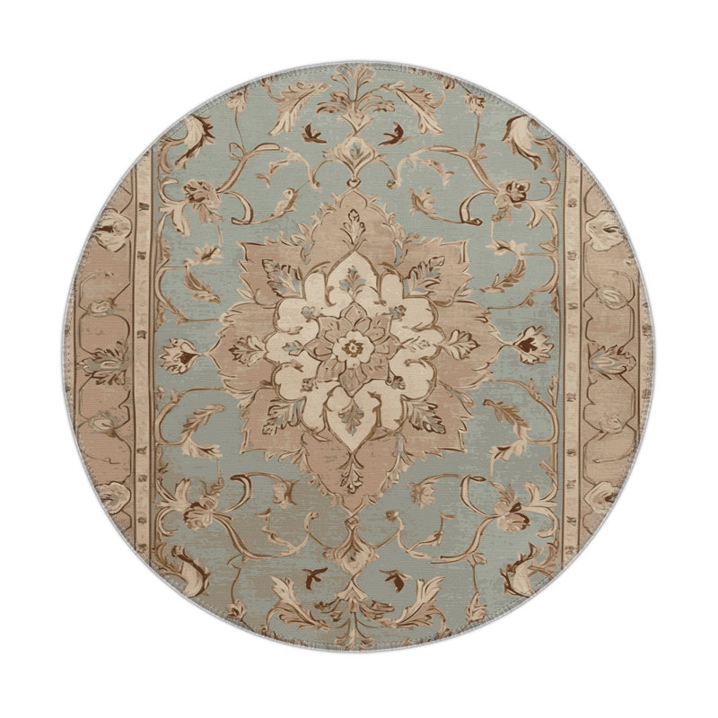 Tabriz Gray Indoor and Outdoor Area Rug, Rectangle 5' x 7'