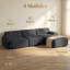 Canapé modulaire de 113 po, canapé en L en velours côtelé vert avec repose-pieds mobile et 3 coussins, aucun assemblage requis, canapé de salon à assise profonde-868095500