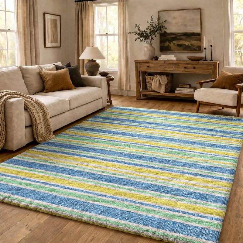 Tapis à poils longs de qualité supérieure lavable à la machine Dream ADS531, Jaune, 10 pi x 14 pi