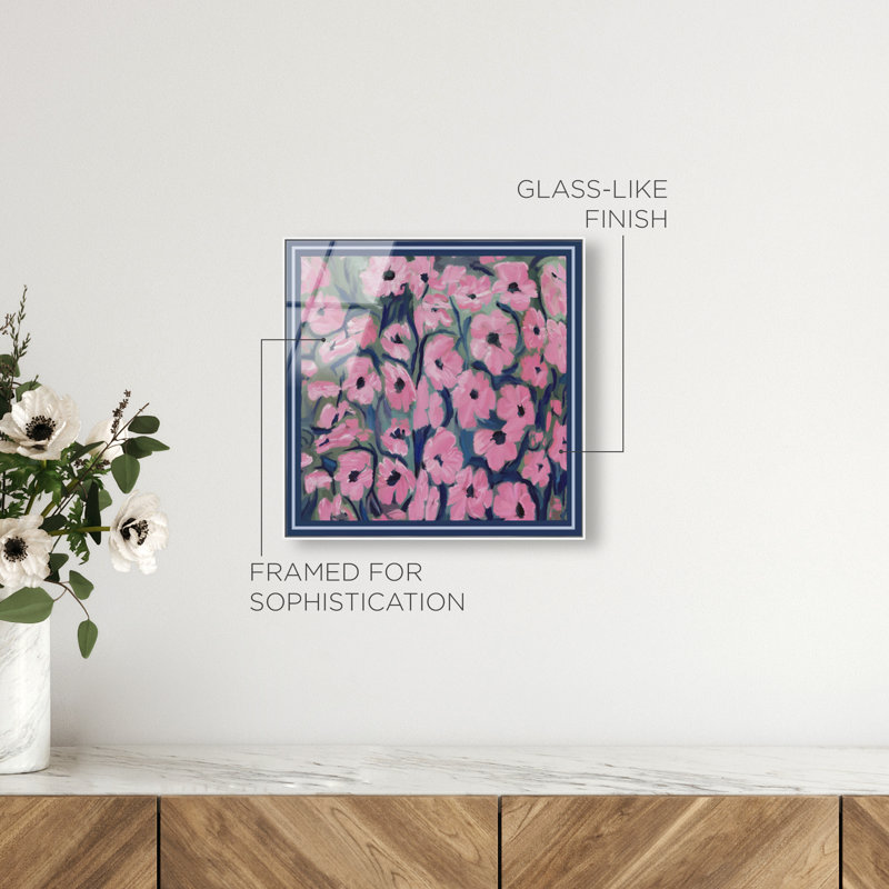 Night Blooms Acrylic Painting Print, 13"H x 13"W, White Floater Frame