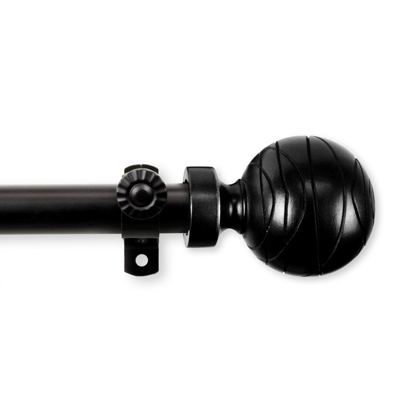 Tringle à rideaux simple ajustable 0,81 po Godley, Noir, H 2,5 po x l 84 po x P 2,3 po