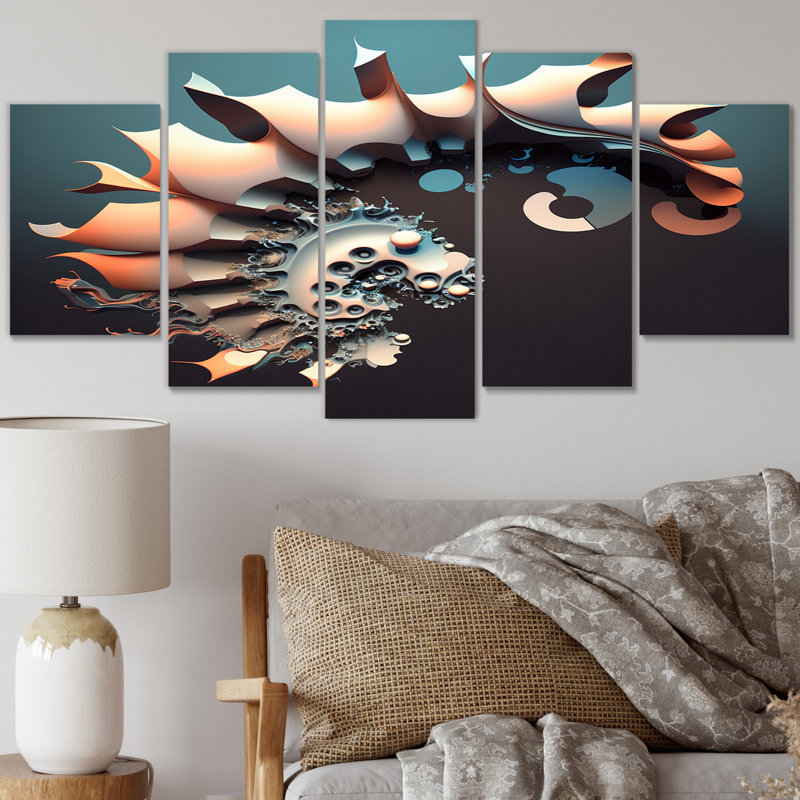 Corrianna - Fractals, reproduction d'art sur toile - 5 panneaux