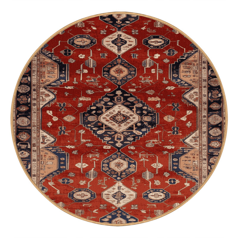 Tapis brun lavable à la machine, Rond 7 pi