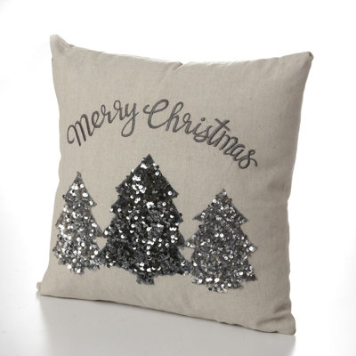 Alkhoury Sequined Cotton Blend Throw Pillow