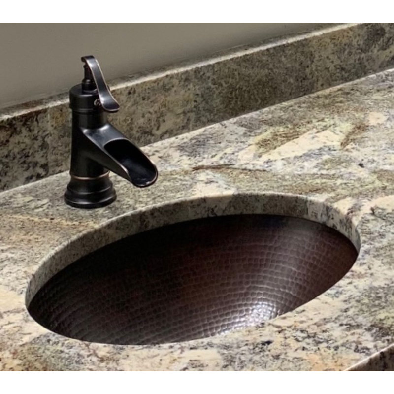 19" Oval Copper Bathroom Sink Drop In or Under Mount Perfect for a Master Bath
