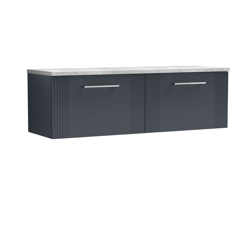 Deco 121.49cm Double Bathroom Vanity Base Only, Soft Black