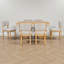 Ensemble de salle à manger pour 6 personnes, table rectangulaire, bois, placage de chêne vieilli, maison de campagne moderne, salle à manger-467847720