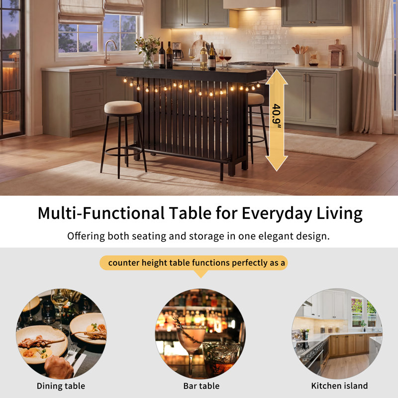 63 " W Console Table, Noir, Noir, Noir