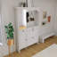 Arbre d'entrée avec armoire à chaussures intégrée et porte d'armoire à miroir, porte-manteau, banc d'entrée, design 4 en 1, 2 tiroirs rabattables, 4 crochets et 2 armoires