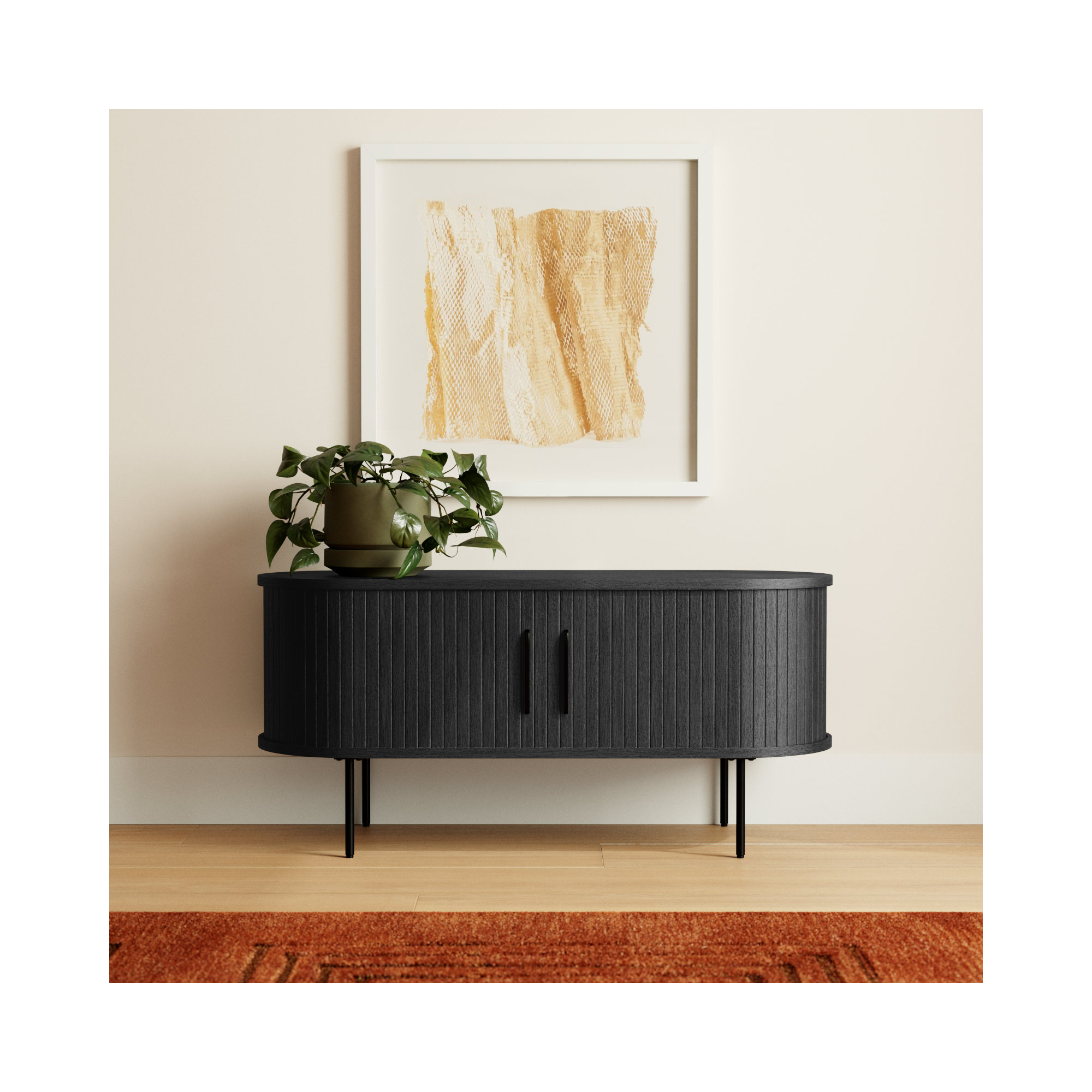 Iris 47'' Media Console, Black Oak