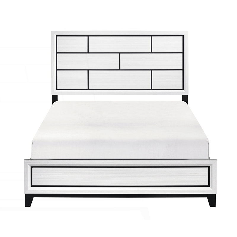 Lit moderne moderne avec une ligne noire, Grand lit
