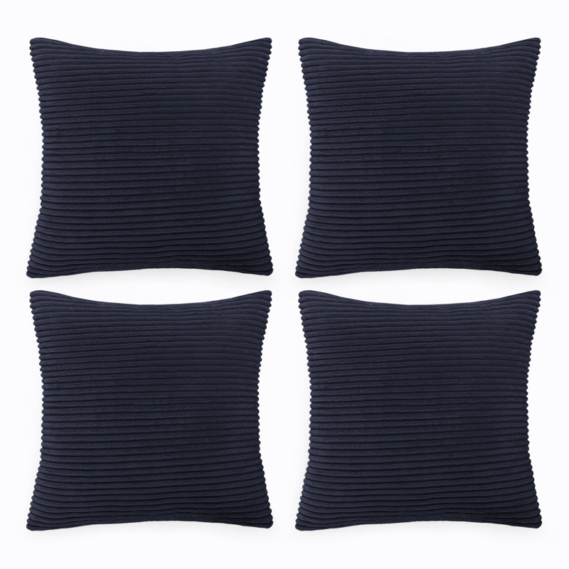 Striped Square Euro Cushion Cover, Navy