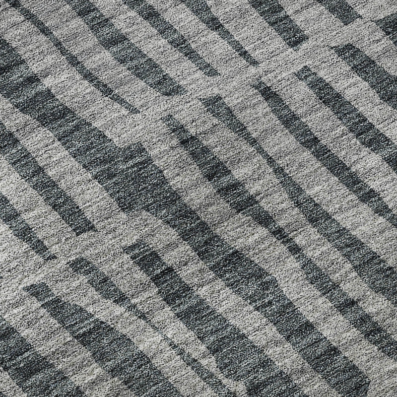 Tapis gris anthracite Premium lavable à la machine Addington, Rectangulaire 8 pi x 10 pi
