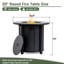 Foyer de table au gaz propane 30 po, foyer rond en acier de 50 000 BTU avec plateau en céramique grain de bois pour l'extérieur