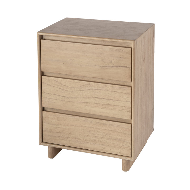 Soleil 3 - Drawer Nightstand, Blonde Oak