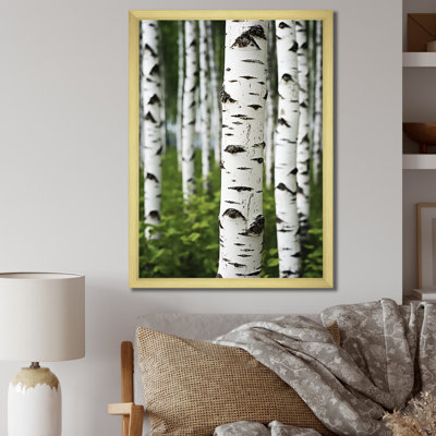 Bouleau blanc et vert Whispers III - Art mural grand bouleau