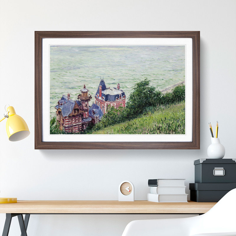 Villas at Trouville by Gustave Caillebotte - Picture Frame Painting, 36cm H x 48cm W x 2cm D, Walnut