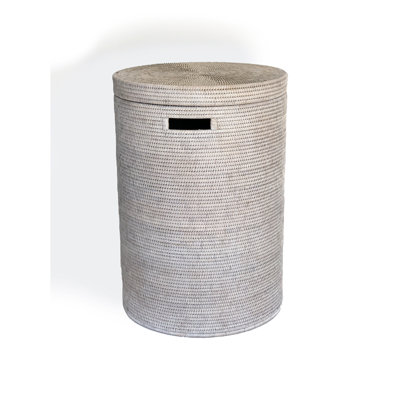 Hand Woven Wicker Laundry Hamper with Handles