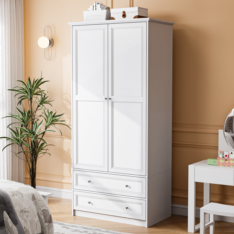 2 Piece Bedroom Set Queen Bed, Queen, 2 Pcs: Bed, Armoire