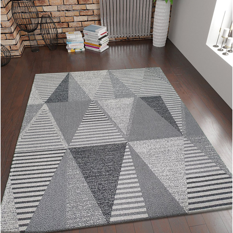 Amla Geometric Cotton Area Rug, Rectangle 153 x 230cm