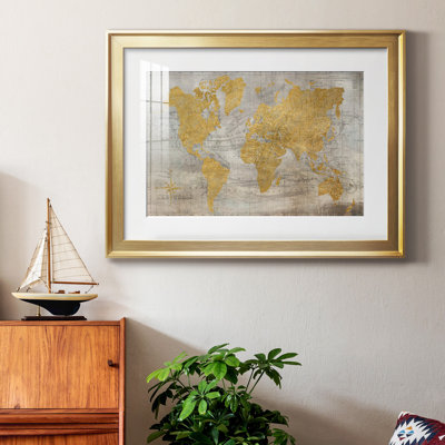 Golden World, reproduction encadrée de qualité supérieure - prête à être accrochée