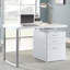 Bureau réversible blanc à 3 tiroirs