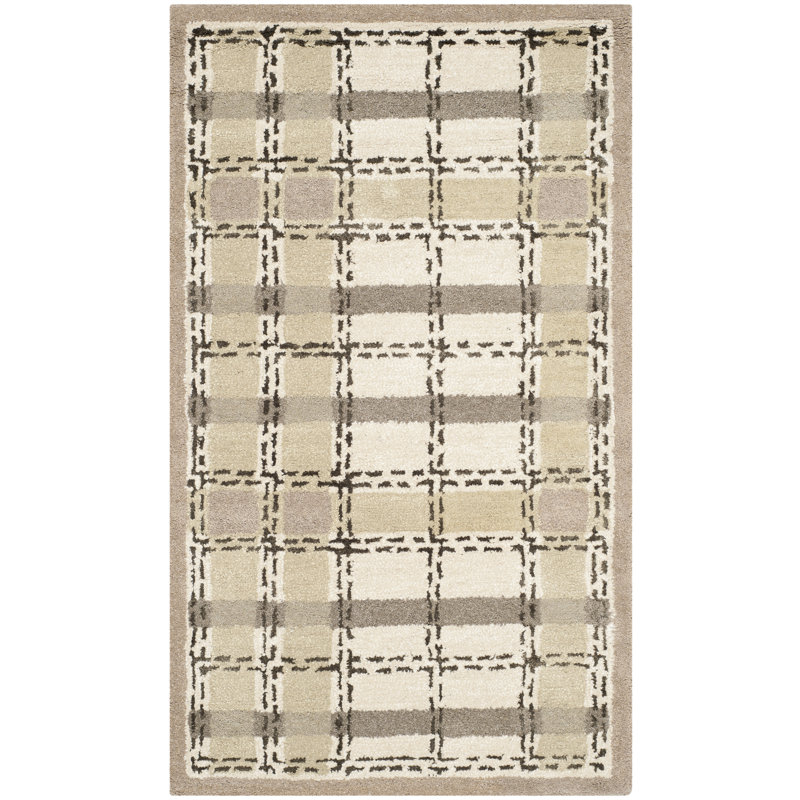 Tapis gris Sharkey en laine / viscose touffeté à la main Martha Stewart, Rectangle 4 pi x 6 pi