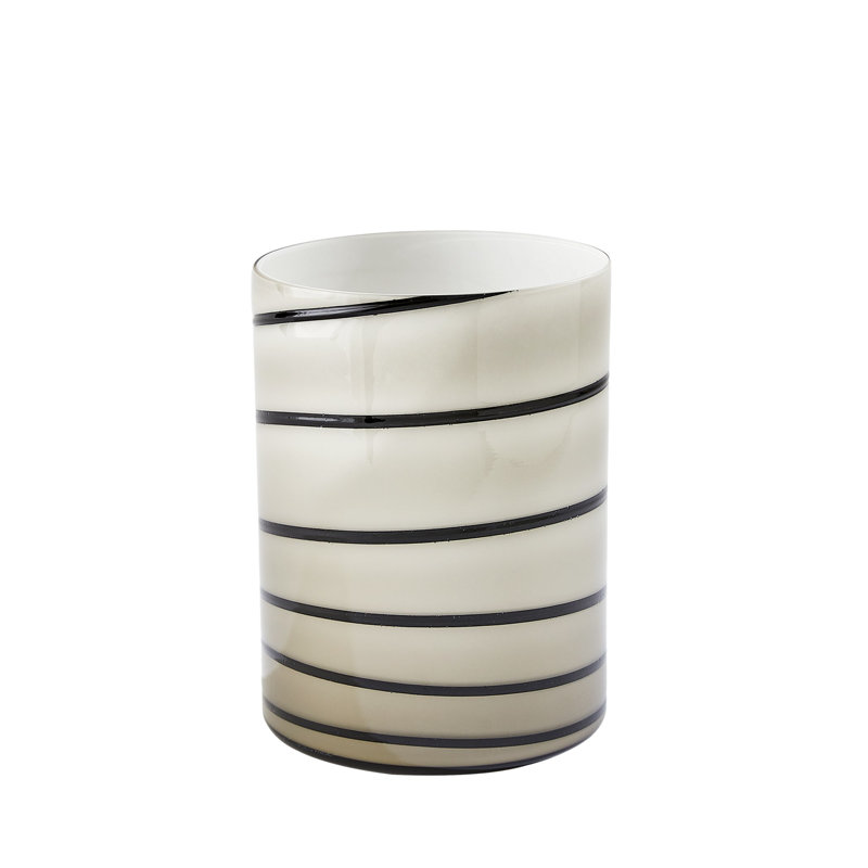 Twirl Vase-Amber/White-Sm, 10.25" H x 7.5" W x 7.5" D