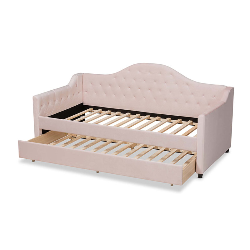 Freya Upholstered Daybed, Twin, Light Pink