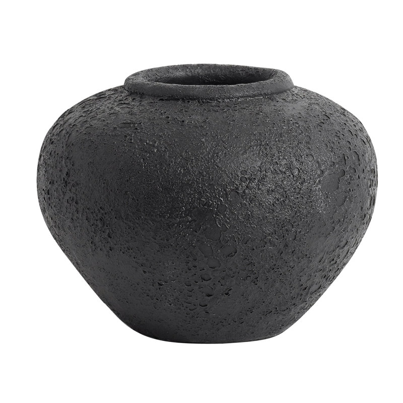 Vase Carino, Gris foncé, H 7 po x l 9,85 po x P 9,85 po
