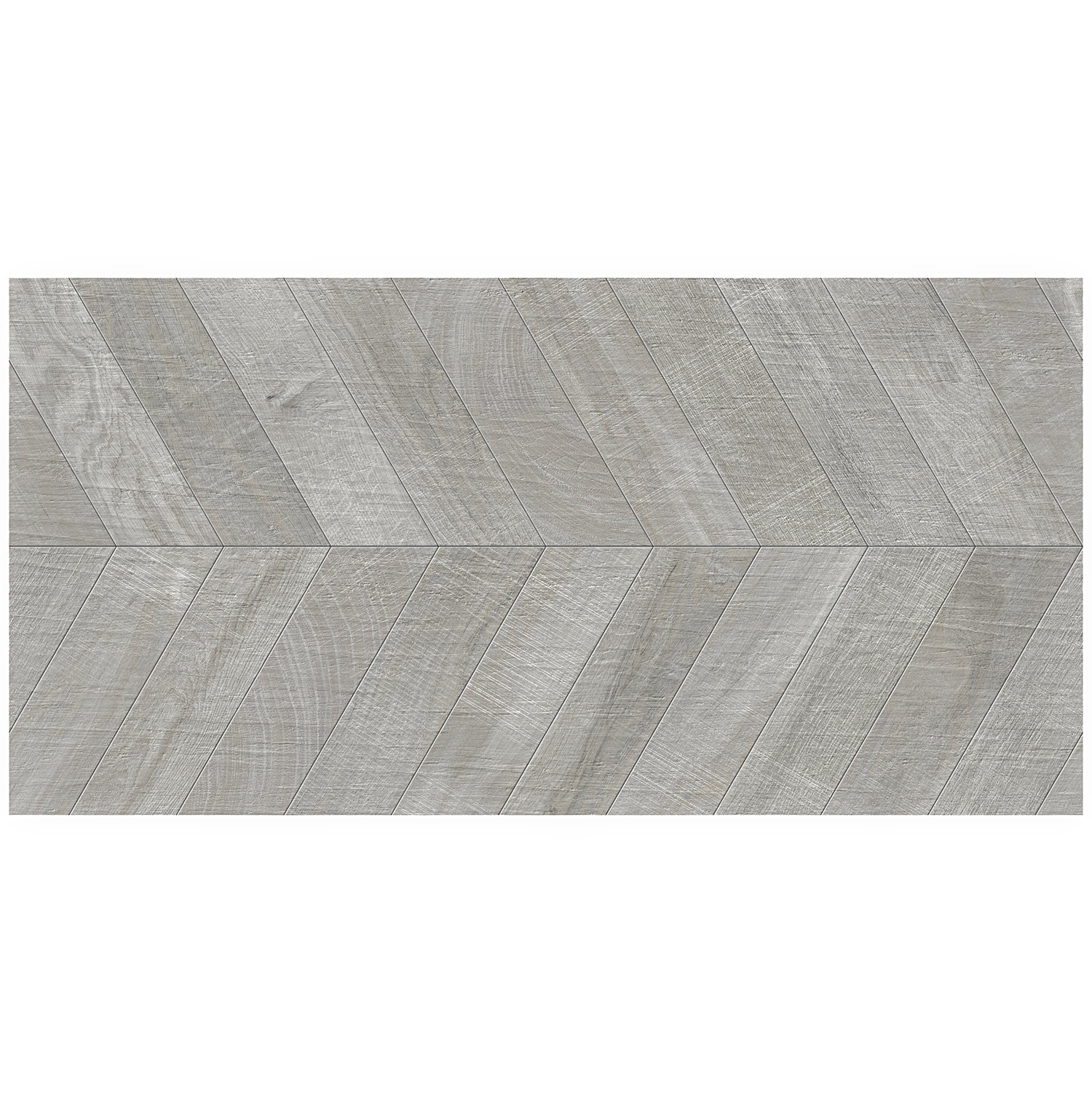 Bond Tile Auburn Chevron 24 in. x 48 in. Matte Porcelain Floor and Wall Tile (15.49 Sq. Ft. / Case), Gray