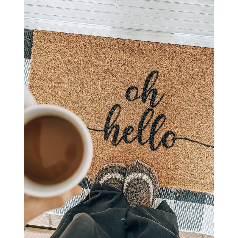 Tapis d'entrée antidérapant Eneri Oh Hello, L 18 po x L 30 po