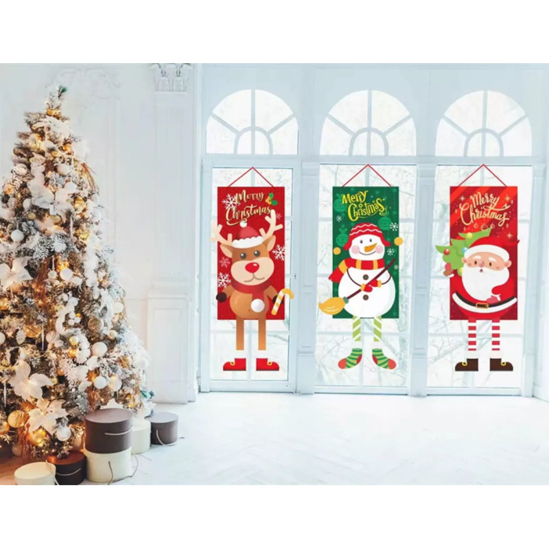 Bannière de porte de Noël suspendue au drapeau Merry Christmas