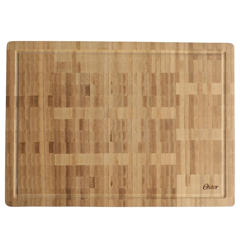 Oster Capeheart - planche à découper rectangulaire en bambou à grain d'extrémité 16,5 x 11,8 po