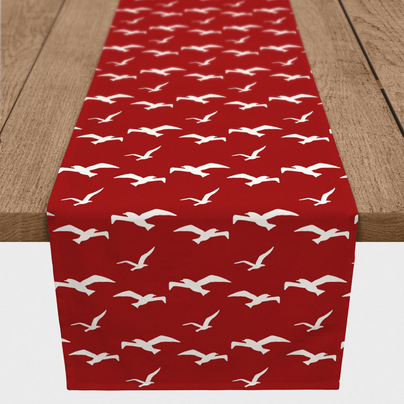 Chemin de table géométrique McKay, L 90 po x l 16 po, Rouge, Brenner géométrique